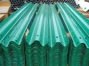 Straight galvanized W-beam guardrails Straight galvanized W-beam guardrails